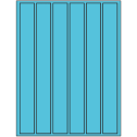 1.18" x 10.6" Turquoise Rectangular Sheet Labels