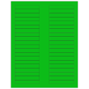 3.125" x 0.5" Fluorescent Green Rectangular Sheet Labels