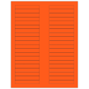3.125" x 0.5" Fluorescent Red Rectangular Sheet Labels