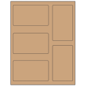 2.7656" x 4.7656" Brown Kraft Rectangular Sheet Labels
