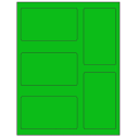 2.7656" x 4.7656" Fluorescent Green Rectangular Sheet Labels