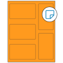 2.7656" x 4.7656" Fluorescent Orange Rectangular Sheet Labels - Removable Adhesive