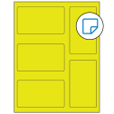 2.7656" x 4.7656" Fluorescent Yellow Rectangular Sheet Labels - Removable Adhesive
