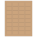 1.75" x 1.25" Brown Kraft Rectangular Sheet Labels