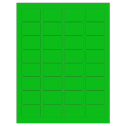 1.75" x 1.25" Fluorescent Green Rectangular Sheet Labels