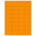 1.75" x 1.25" Fluorescent Orange Rectangular Sheet Labels