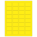 1.75" x 1.25" Fluorescent Yellow Rectangular Sheet Labels