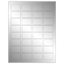 1.75" x 1.25" Silver Foil Rectangular Sheet Labels