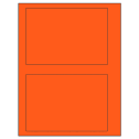 6.78" x 4.75" Fluorescent Red Rectangular Sheet Labels