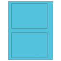 6.78" x 4.75" Turquoise Rectangular Sheet Labels