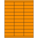 2.83" x 1" Fluorescent Orange Rectangular Sheet Labels