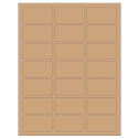 2.512" x 1.378" Brown Kraft Rectangular Sheet Labels