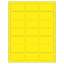 2.512" x 1.378" Fluorescent Yellow Rectangular Sheet Labels
