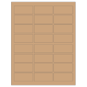 2.5" x 1.125" Brown Kraft Rectangular Sheet Labels