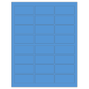 2.5" x 1.125" Fluorescent Blue Rectangular Sheet Labels