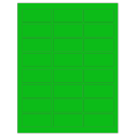 2.5" x 1.125" Fluorescent Green Rectangular Sheet Labels