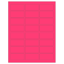 2.5" x 1.125" Fluorescent Pink Rectangular Sheet Labels
