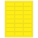 2.5" x 1.125" Fluorescent Yellow Rectangular Sheet Labels