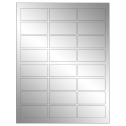 2.5" x 1.125" Silver Foil Rectangular Sheet Labels
