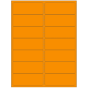 4" x 1.4375" Fluorescent Orange Rectangular Sheet Labels