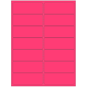 4" x 1.4375" Fluorescent Pink Rectangular Sheet Labels