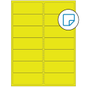 4" x 1.4375" Fluorescent Yellow Rectangular Sheet Labels - Removable Adhesive