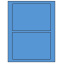 7" x 4.875" Fluorescent Blue Rectangular Sheet Labels