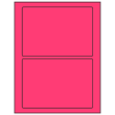 7" x 4.875" Fluorescent Pink Rectangular Sheet Labels