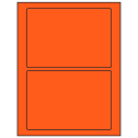 7" x 4.875" Fluorescent Red Rectangular Sheet Labels