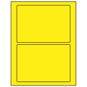 7" x 4.875" Fluorescent Yellow Rectangular Sheet Labels