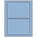 7" x 4.875" Pastel Blue Rectangular Sheet Labels
