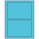 7" x 4.875" Turquoise Rectangular Sheet Labels