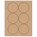 3.25" Brown Kraft Circular Sheet Labels