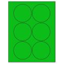 3.25" Fluorescent Green Circular Sheet Labels