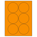 3.25" Fluorescent Orange Circular Sheet Labels