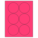 3.25" Fluorescent Pink Circular Sheet Labels