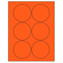 3.25" Fluorescent Red Circular Sheet Labels