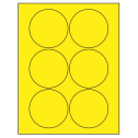 3.25" Fluorescent Yellow Circular Sheet Labels