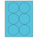 3.25" Turquoise Circular Sheet Labels