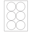 3.25" White Circular Sheet Labels