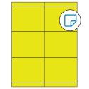 4.25" x 3.33" Fluorescent Yellow Rectangular Sheet Labels - Removable Adhesive