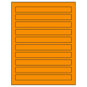 7.5" x 0.75" Fluorescent Orange Rectangular Sheet Labels