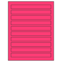 7.5" x 0.75" Fluorescent Pink Rectangular Sheet Labels