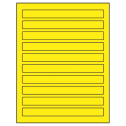 7.5" x 0.75" Fluorescent Yellow Rectangular Sheet Labels