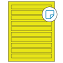 7.5" x 0.75" Fluorescent Yellow Rectangular Sheet Labels - Removable Adhesive