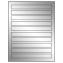7.5" x 0.75" Silver Foil Rectangular Sheet Labels