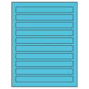 7.5" x 0.75" Turquoise Rectangular Sheet Labels