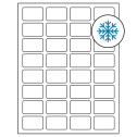 1.75" x 1.125" White Rectangular Sheet Labels - Freezer Grade Adhesive