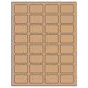 1.75" x 1.125" Brown Kraft Rectangular Sheet Labels