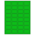 1.75" x 1.125" Fluorescent Green Rectangular Sheet Labels